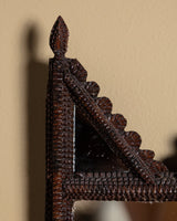 Tramp Art Pointed Gable Mirror with Panels, 19th Century - Lone Fox