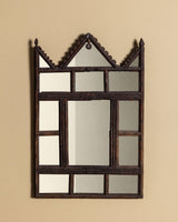 Tramp Art Pointed Gable Mirror with Panels, 19th Century - Lone Fox