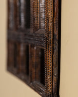 Tramp Art Pointed Gable Mirror with Panels, 19th Century - Lone Fox
