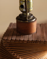 Tramp Art Popsicle Stick Table Lamp, 1970's - Lone Fox