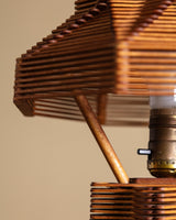 Tramp Art Popsicle Stick Table Lamp, American, 1950's - Lone Fox