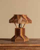Tramp Art Popsicle Stick Table Lamp, American, 1950's - Lone Fox