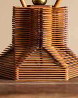 Tramp Art Popsicle Stick Table Lamp, American, 1950's - Lone Fox