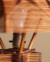 Tramp Art Popsicle Stick Table Lamp, American, 1950's - Lone Fox