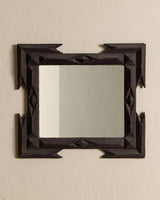 Tramp Art Ribbon Corner Mirror, 19th Century - Lone Fox
