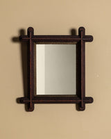 Tramp Art Rounded Cross Corner Mirror with Gilt Border, Late 19th Century - Lone Fox