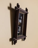 Tramp Art Rounded Cross Corner Mirror with Gilt Border, Late 19th Century - Lone Fox