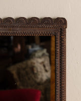 Tramp Art Scallop Top Mirror, 19th Century - Lone Fox