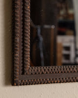 Tramp Art Scallop Top Mirror, 19th Century - Lone Fox
