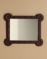 Tramp Art Spiral Rosette Corner Mirror, Central Europe, 19th Century - Lone Fox