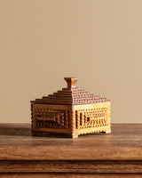 Tramp Art Square Box with Knob, American, Early 20th Century - Lone Fox