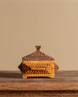 Tramp Art Square Box with Knob, American, Early 20th Century - Lone Fox