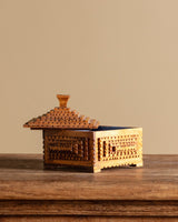 Tramp Art Square Box with Knob, American, Early 20th Century - Lone Fox
