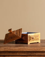 Tramp Art Square Box with Knob, American, Early 20th Century - Lone Fox