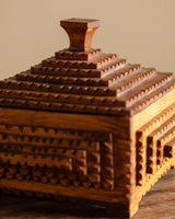 Tramp Art Square Box with Knob, American, Early 20th Century - Lone Fox