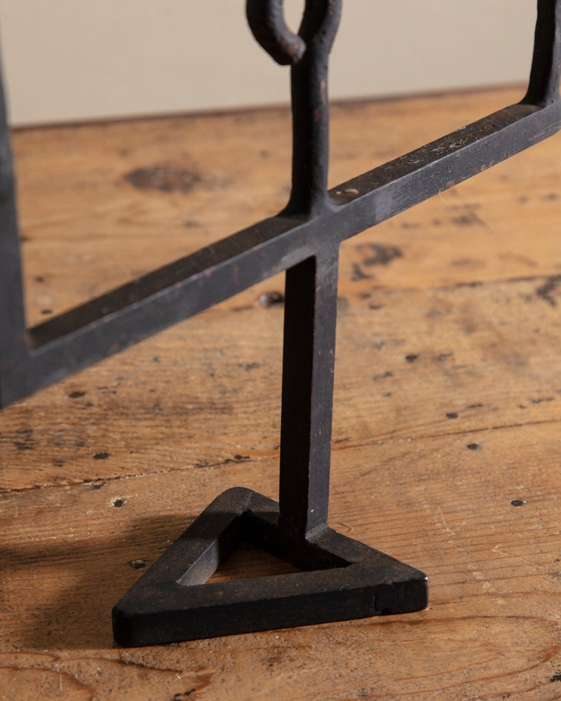 Triangle Base Hand Forged Iron Candleholder, France, 1940's - Lone Fox