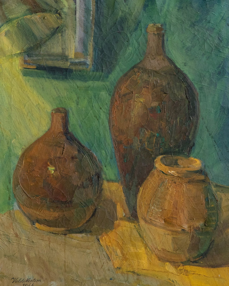 Trio of Jugs Still Life Oil Painting by Vlad Nielsen, Denmark, 1966 - Lone Fox