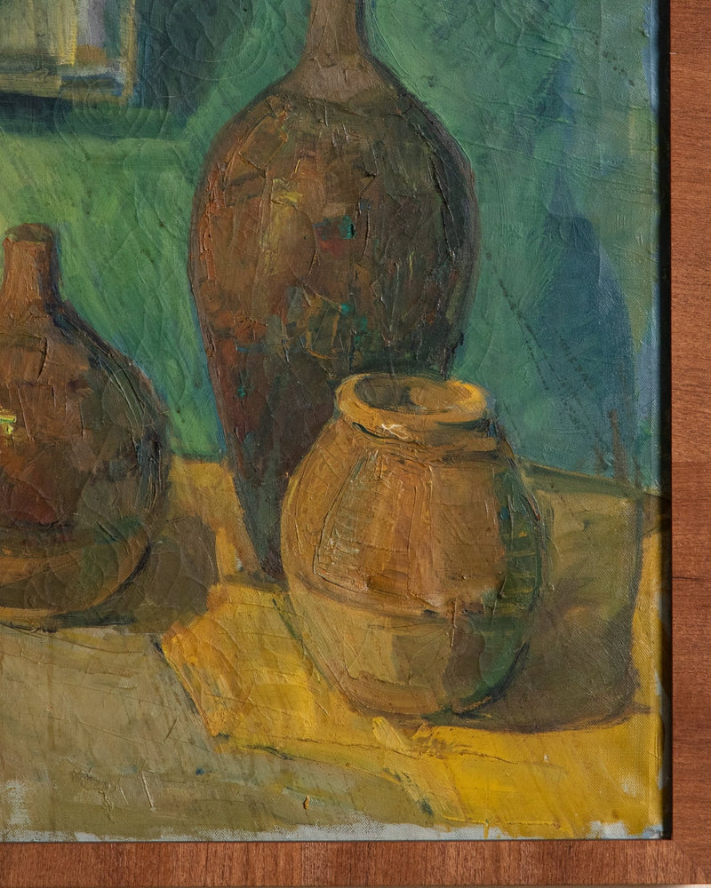 Trio of Jugs Still Life Oil Painting by Vlad Nielsen, Denmark, 1966 - Lone Fox