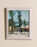 Tropical Village Oil Painting by Paul De Pauw, Belgium, 1950's - Lone Fox