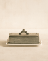 Tuscan Rectangular Pewter & Ceramic Butter Dish - Lone Fox