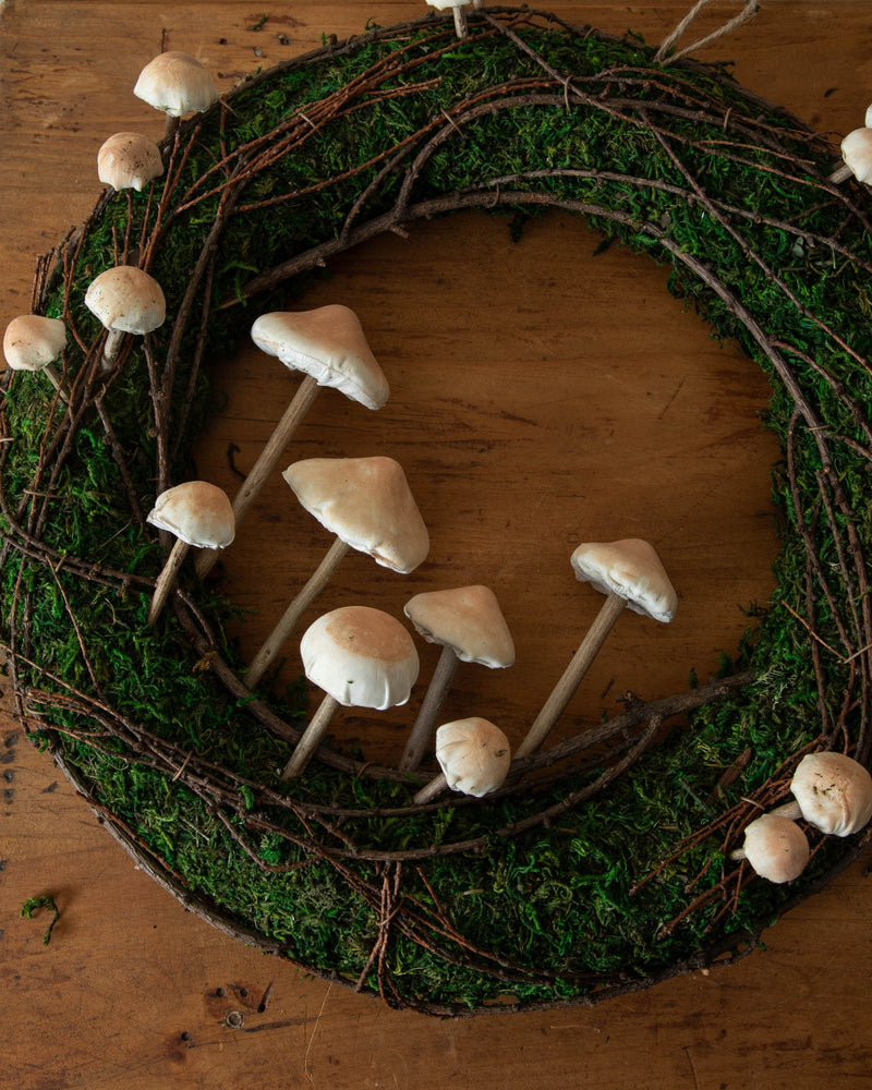 Twig & Moss Wreath w/ Mushrooms - Lone Fox