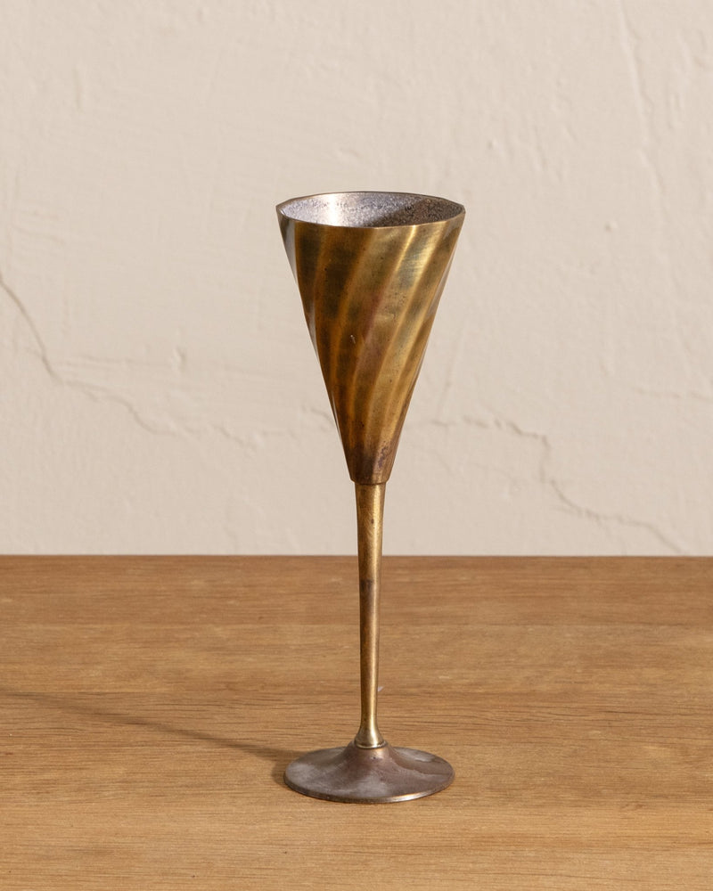Twisted Brass Champagne Glasses (Set of 2) - Lone Fox