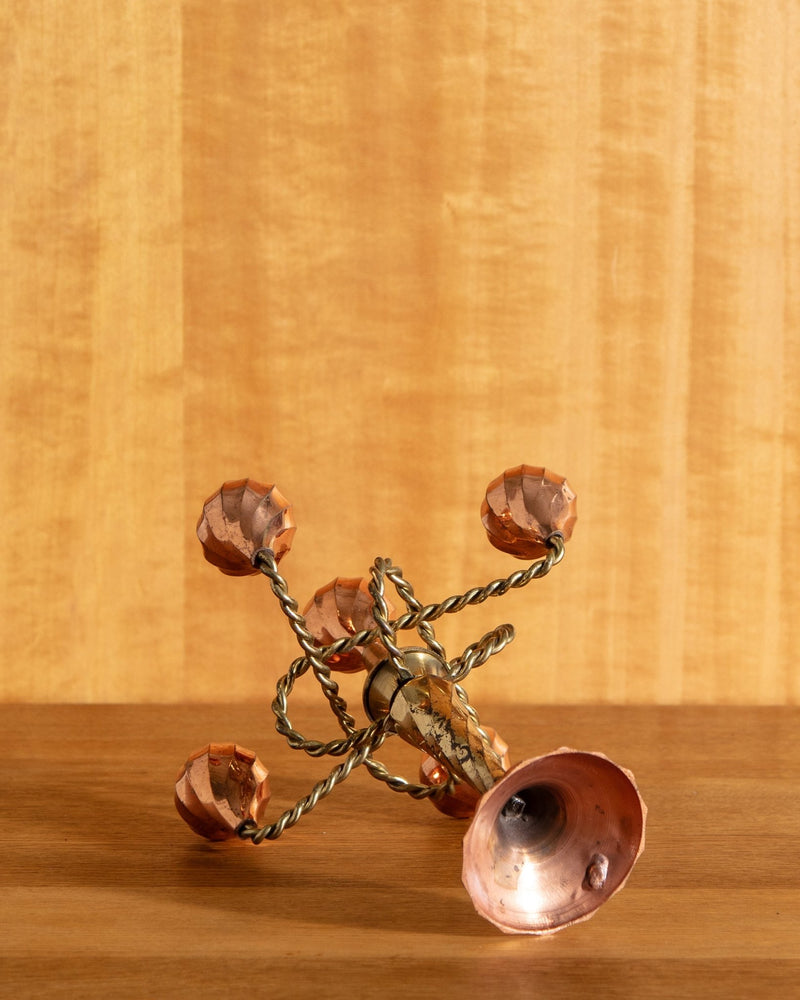 Twisted Copper + Brass Candelabra - Lone Fox