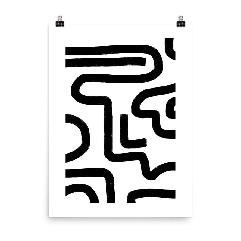 Un - fluid Lines Art Print - Lone Fox