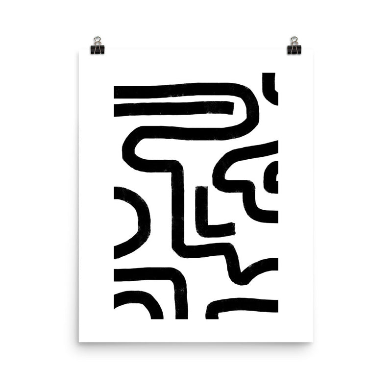 Un - fluid Lines Art Print - Lone Fox