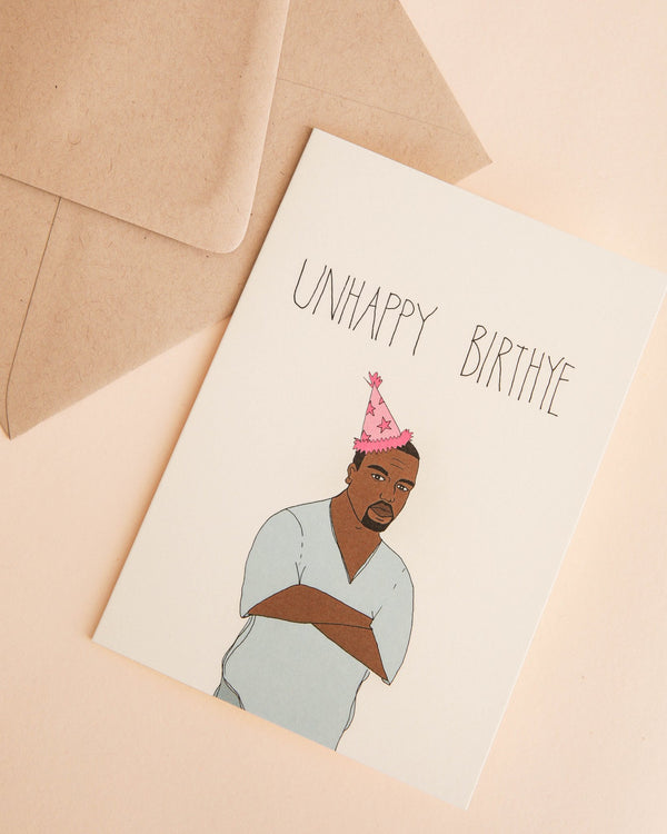 Unhappy Birthye Card - Lone Fox