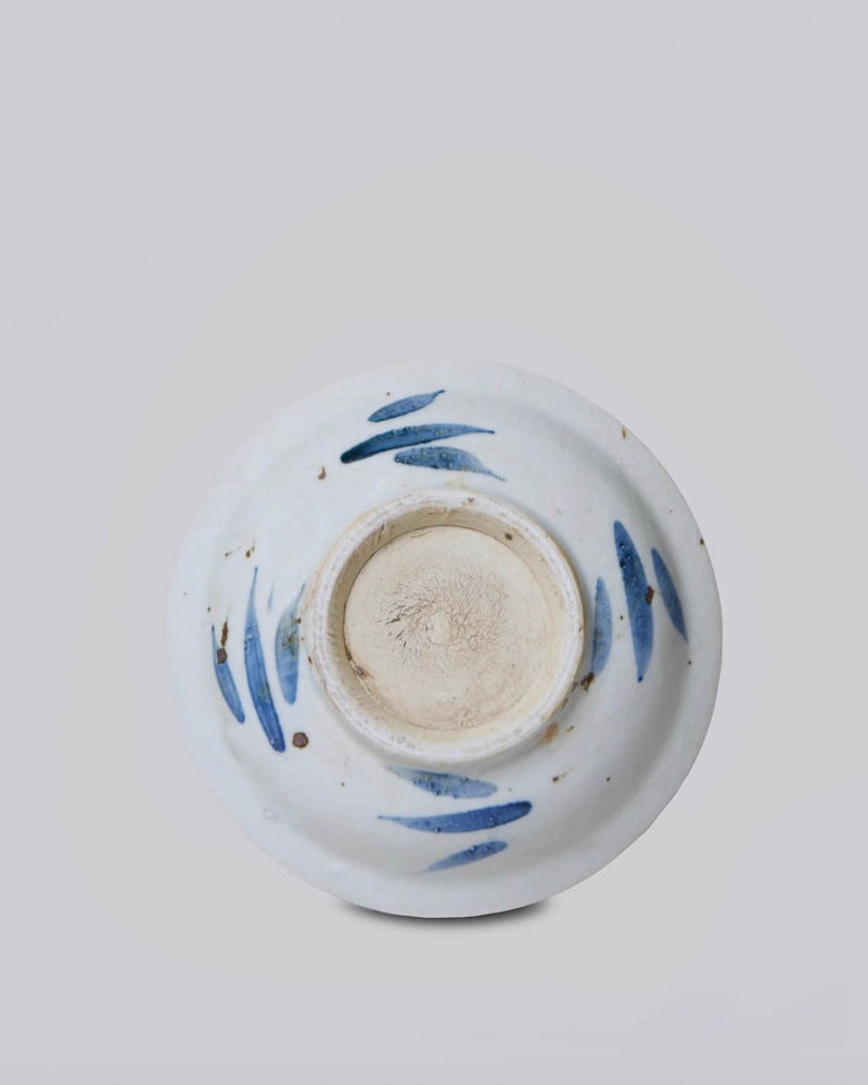 Small Blue and White Porcelain Floral Dish