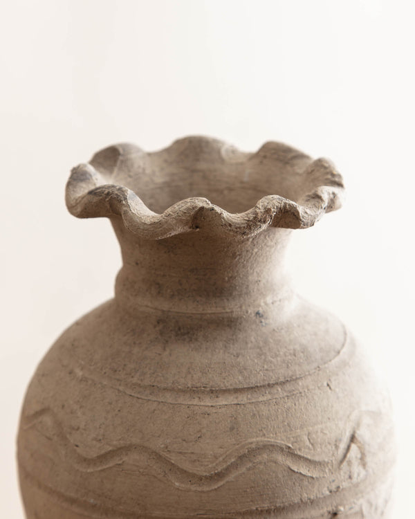 Spanish Scalloped Pot on Iron Stand