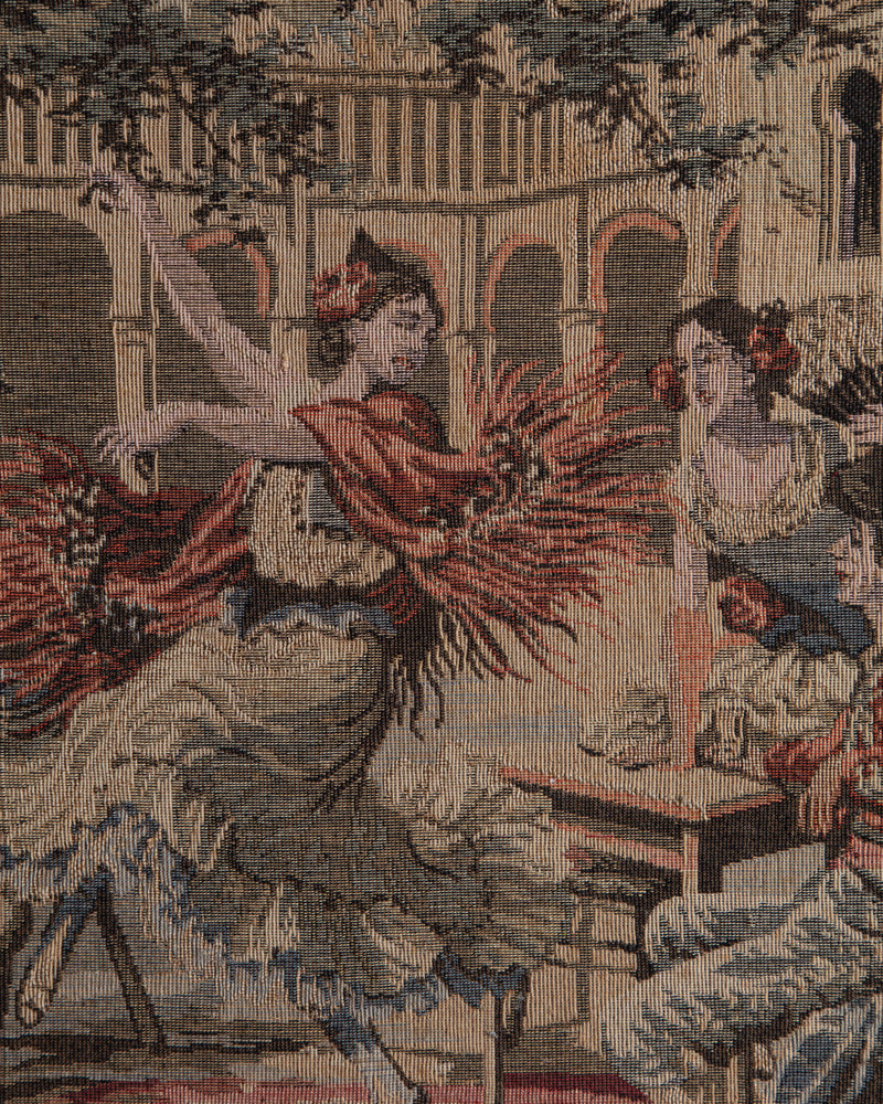 Dancing in Town Square Venetian Framed Tapestry