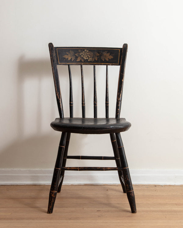 Antique Black Hitchcock Painted Side Chair