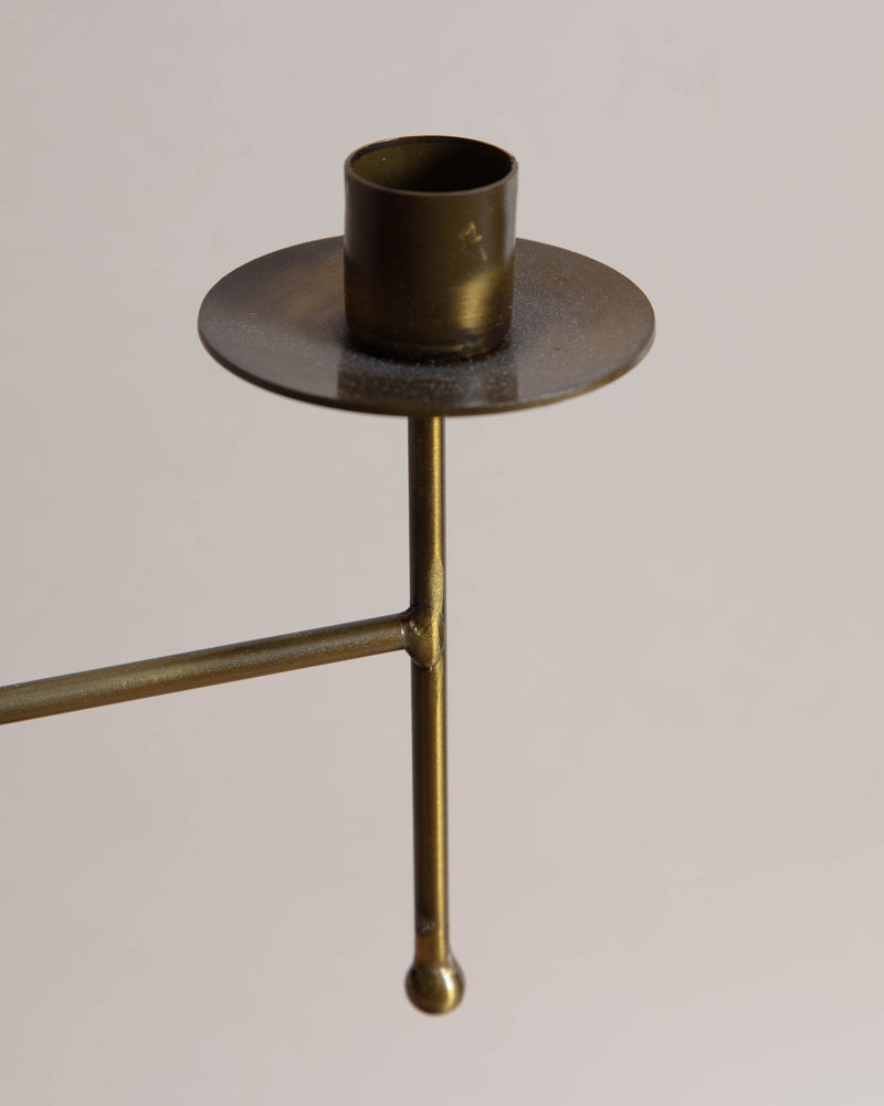Antique Brass Tabletop Candelabra