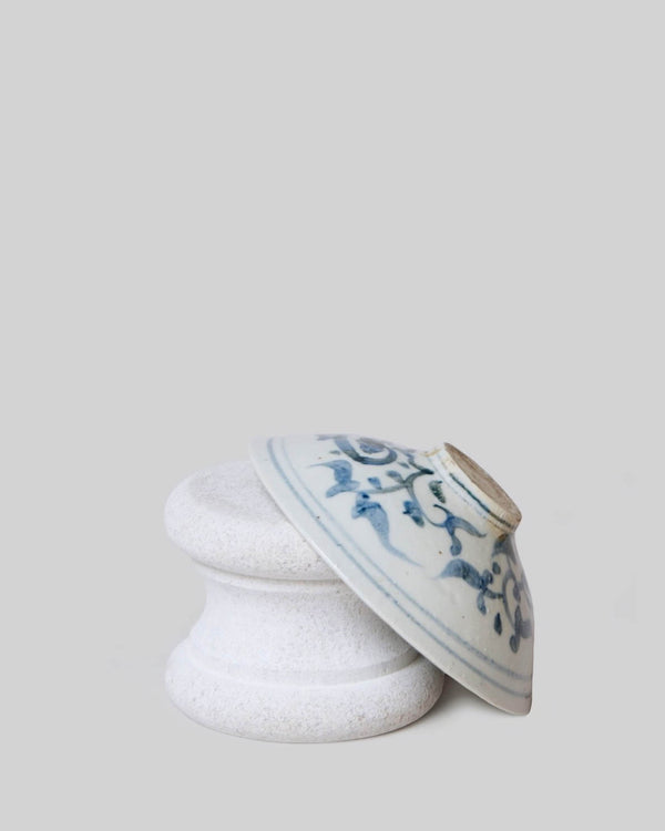 Small Blue and White Porcelain Lotus Conical Bowl