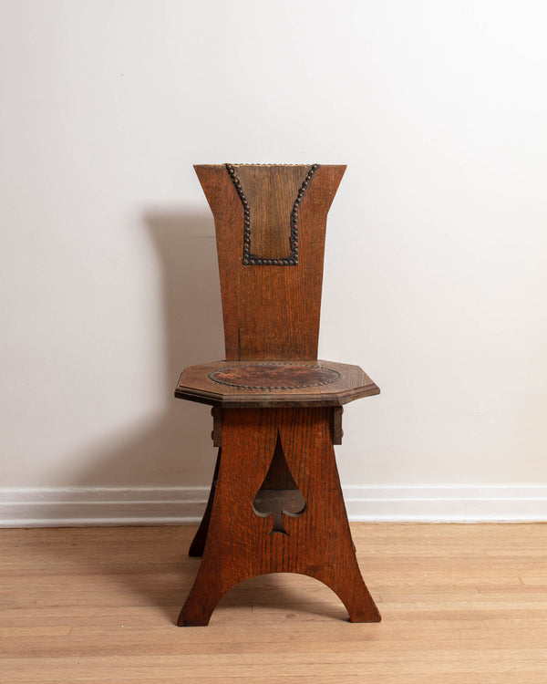 Arts & Crafts Oak Spade Chair