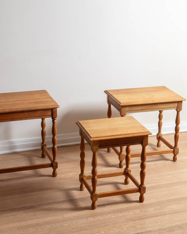 Danish Oak Set of 3 Nesting Side Tables