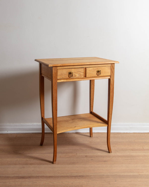 Danish Oak Side Table with Drawer