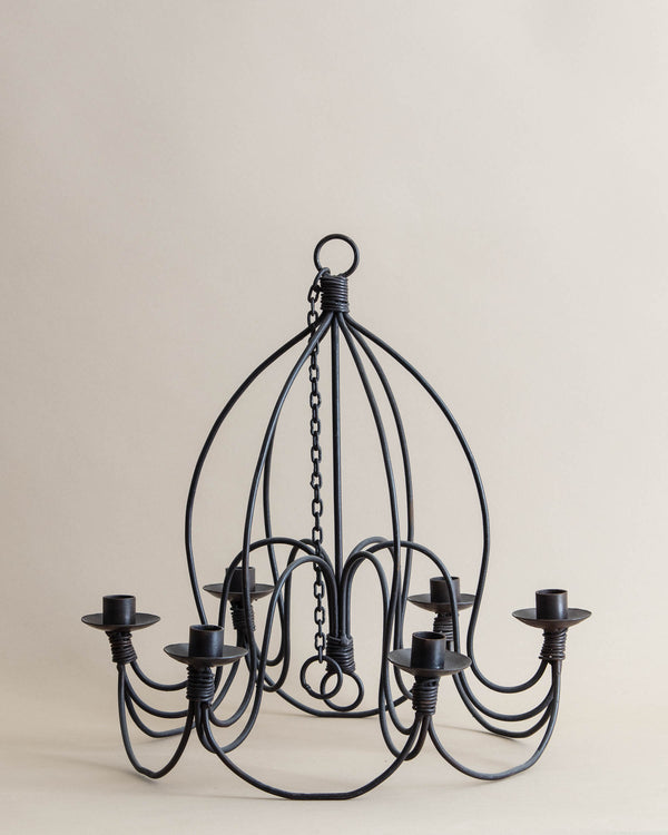 Iron Wire Wrapped Candle Chandelier