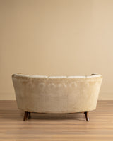 Danish Banana Sofa in Original Hached Mohair, 1940's