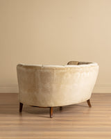 Danish Banana Sofa in Original Hached Mohair, 1940's