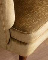 Danish Banana Sofa in Original Hached Mohair, 1940's