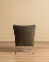Scandinavian Lounge Chair & Ottoman in Olive Mohair, 1960's