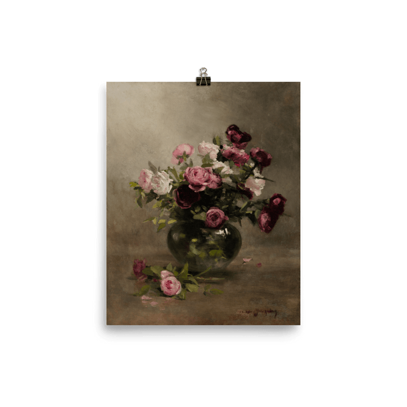 "Vase of Roses" Art Print - Lone Fox