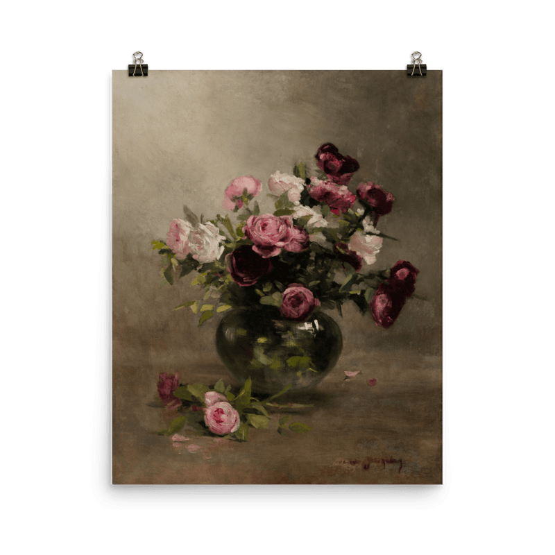 "Vase of Roses" Art Print - Lone Fox