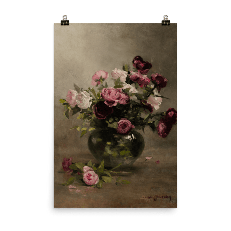 "Vase of Roses" Art Print - Lone Fox