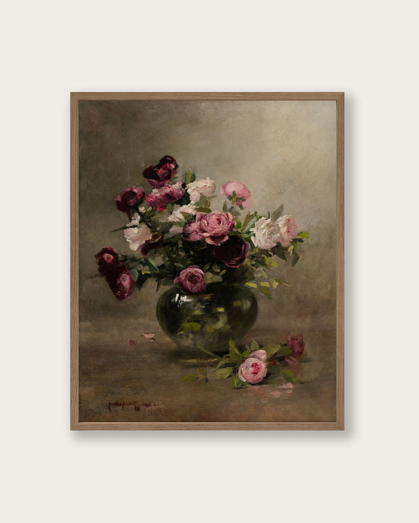 "Vase of Roses" Art Print - Lone Fox