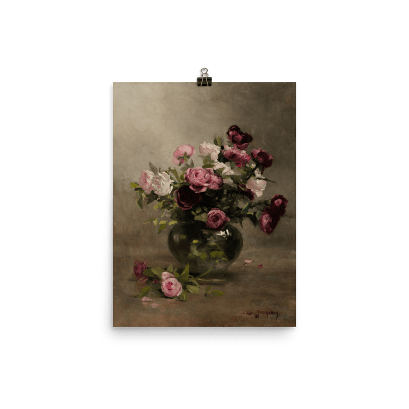 "Vase of Roses" Art Print - Lone Fox