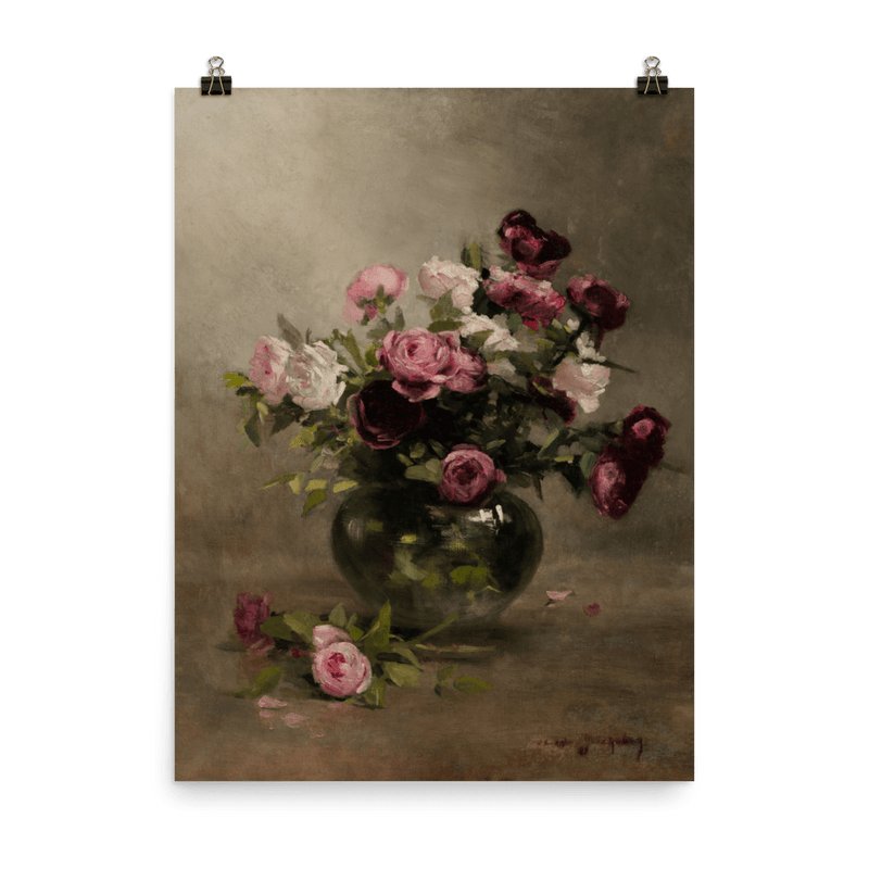 "Vase of Roses" Art Print - Lone Fox